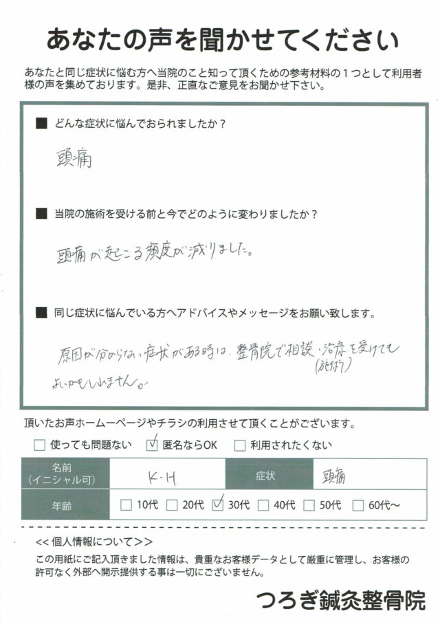 アンケート用紙